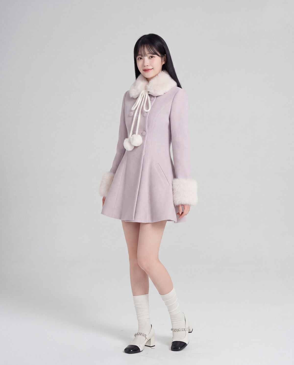 ペールパープル・ファーコンビコート