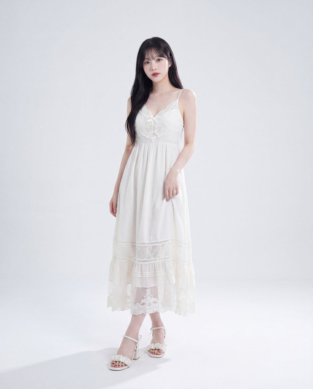 フェアリーレース・ロングキャミワンピ