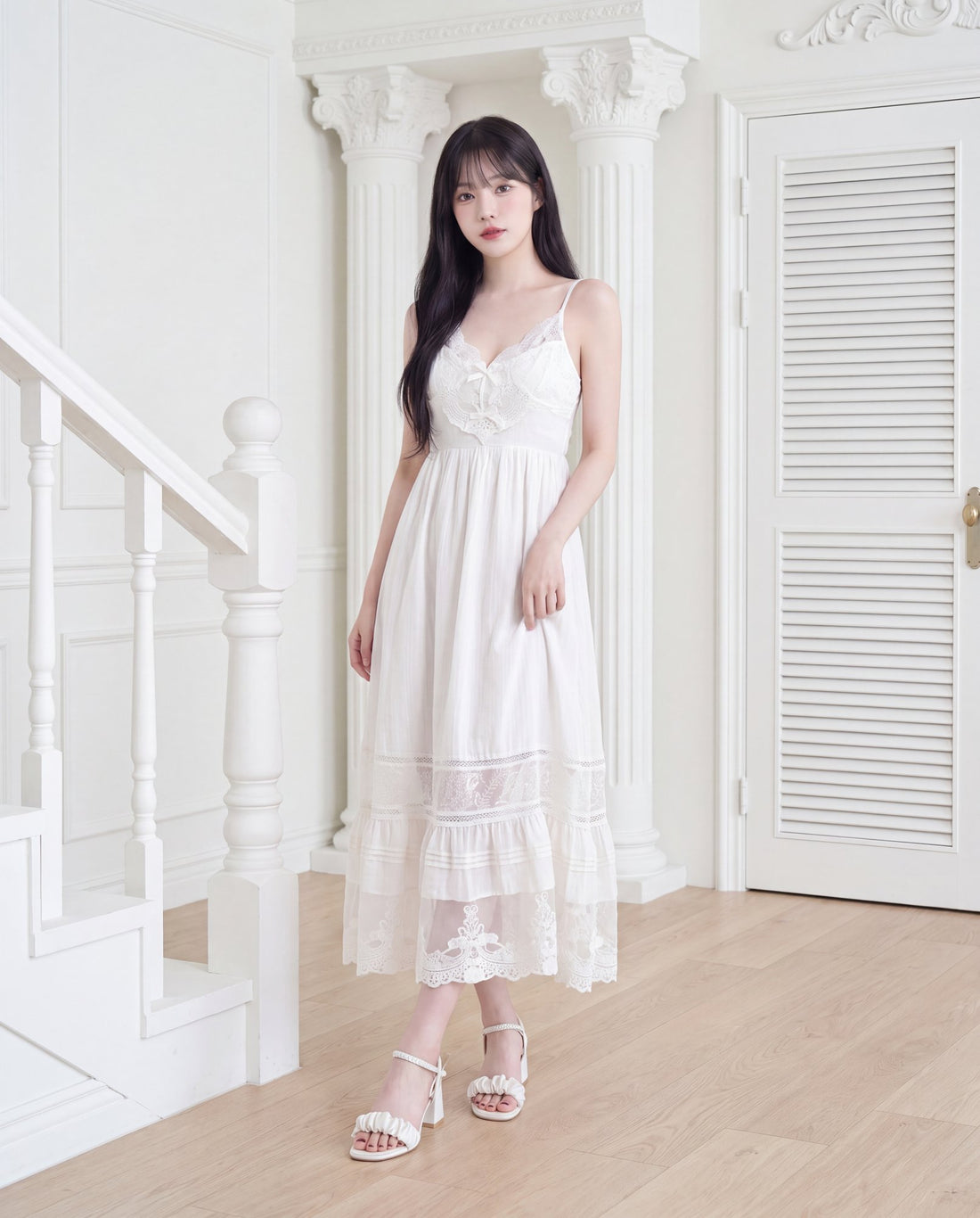 フェアリーレース・ロングキャミワンピ