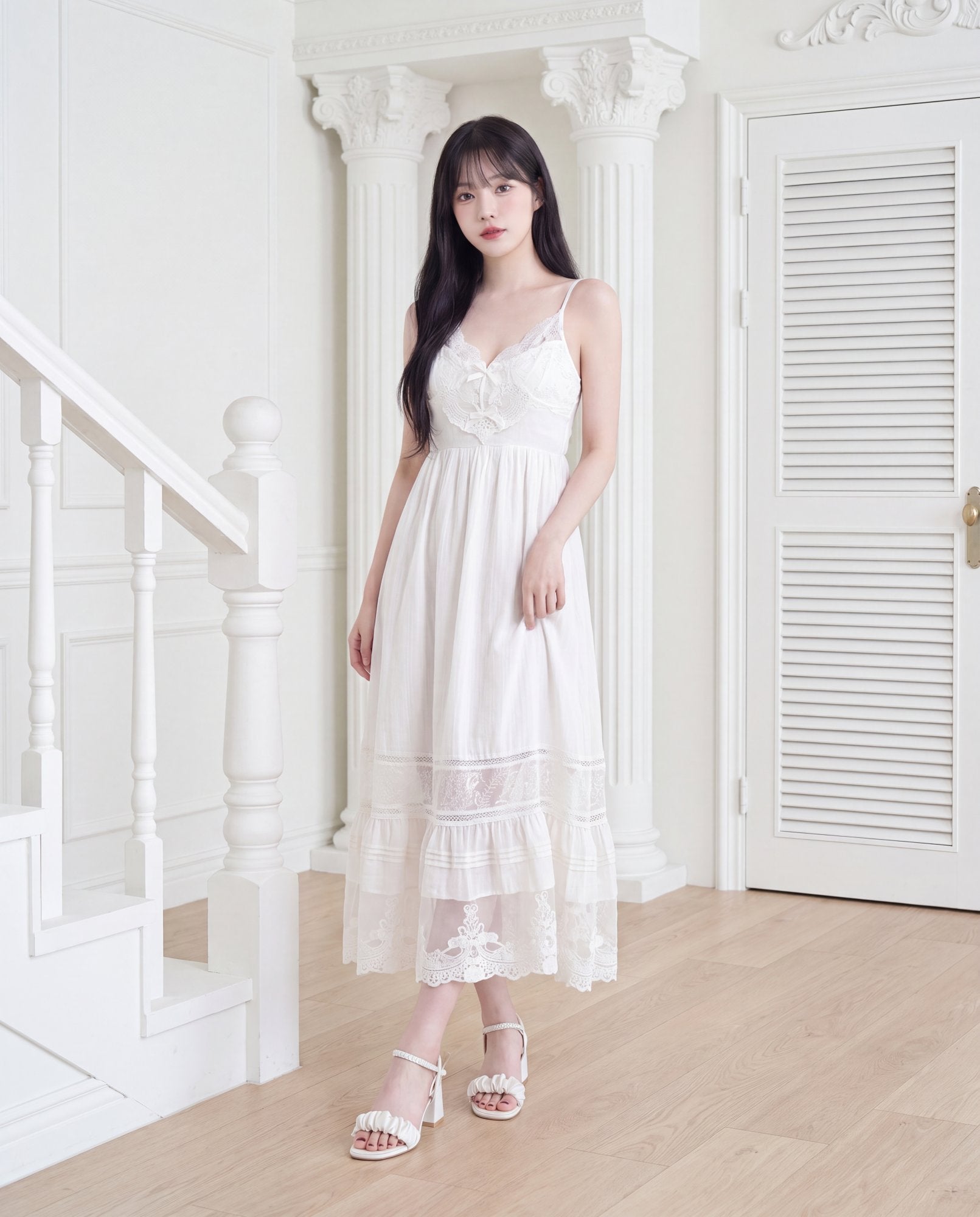 フェアリーレース・ロングキャミワンピ