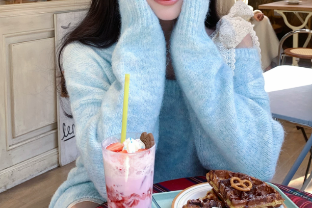 レースリボン・フェミニンルーズニット