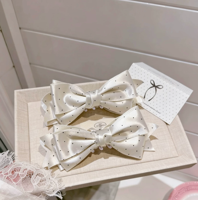 シルキーサテン ドレープリボン ヘアクリップ