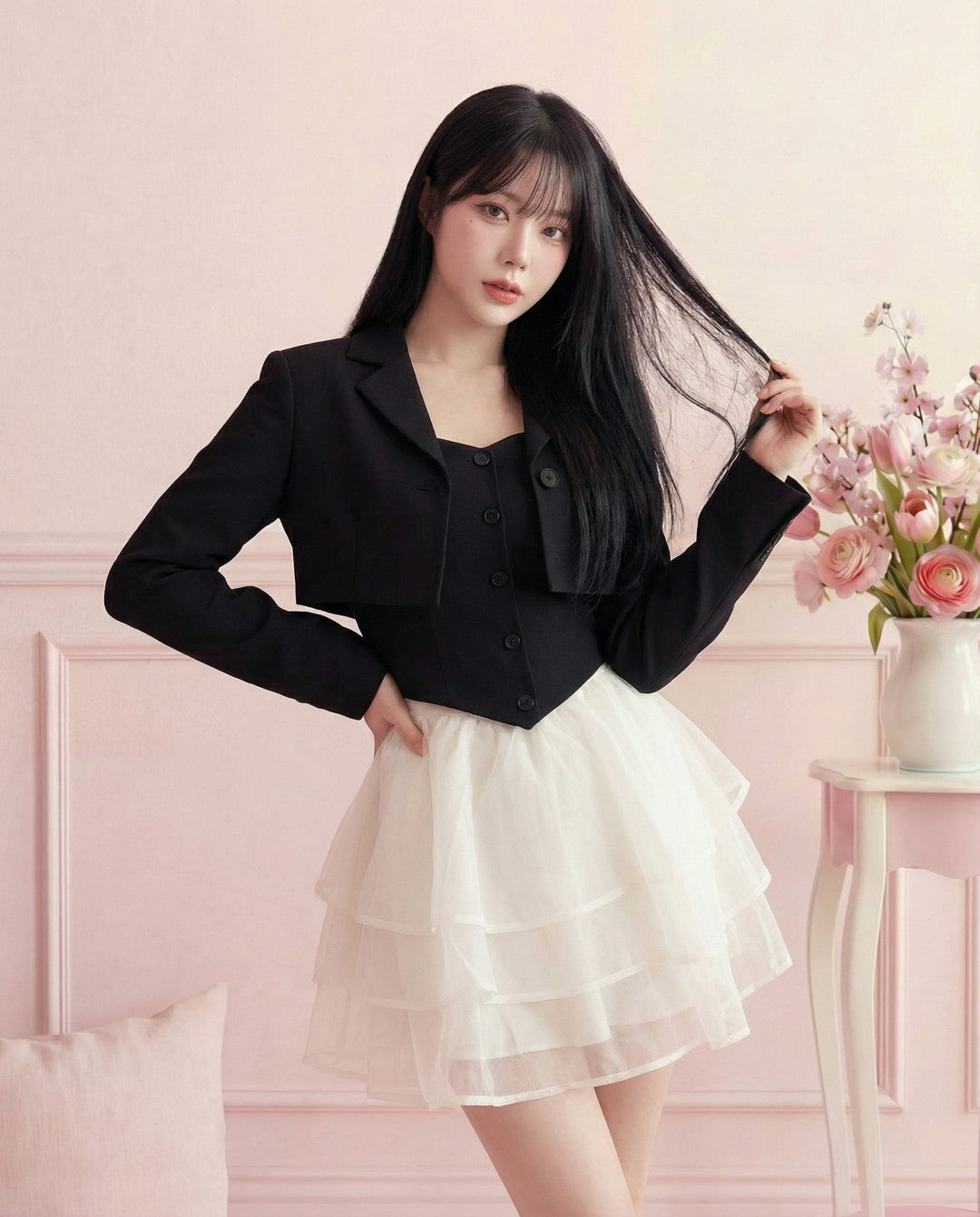 「バックリボンジャケット」＆「フェザータッチ・チュールワンピ」