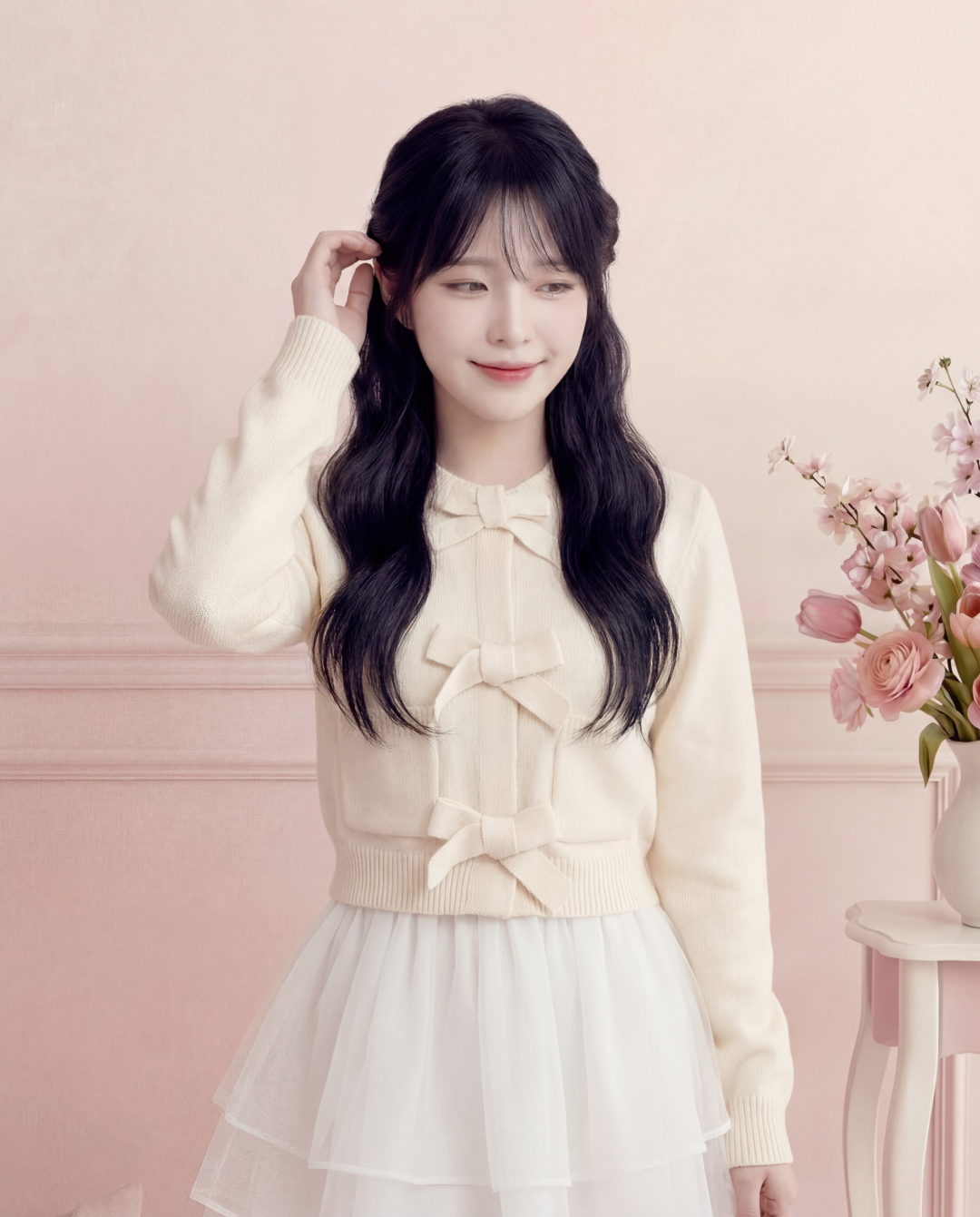 トリプルリボン・ニットカーディガン