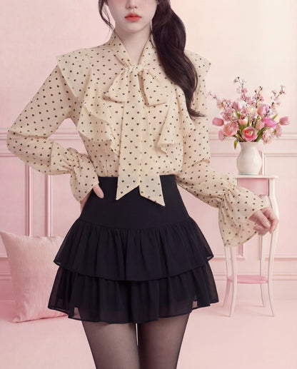 ポルカドット・シフォンブラウス