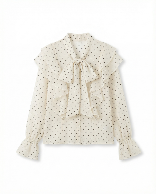 ポルカドット・シフォンブラウス