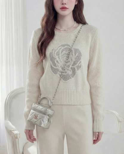 ビジューローズニット