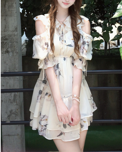 フレンチ・インクフローラルミニワンピース