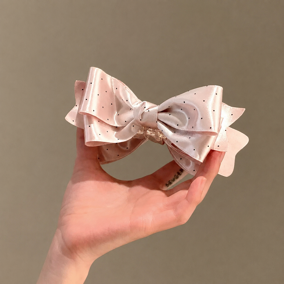 シルキーサテン ドレープリボン ヘアクリップ