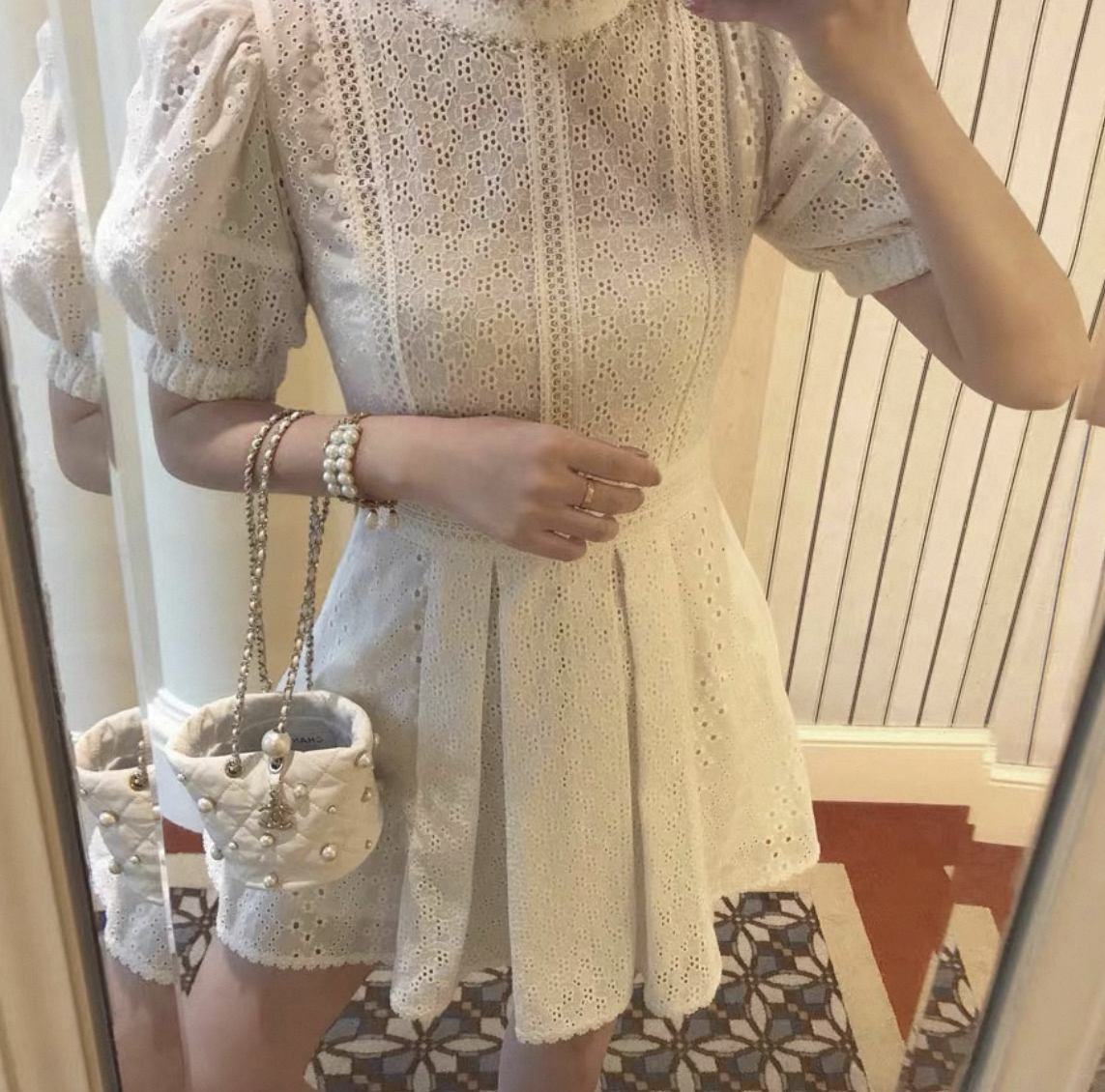Starryバックリボンコットンワンピ