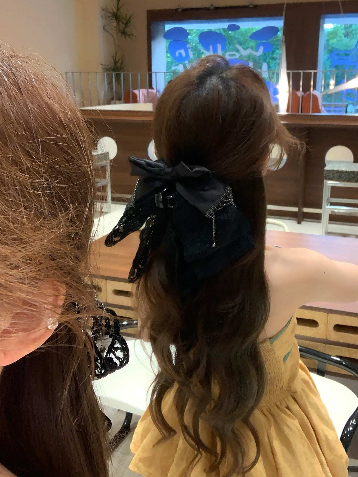 フレンチガーリー チュールレース ビッグリボン ヘアクリップ