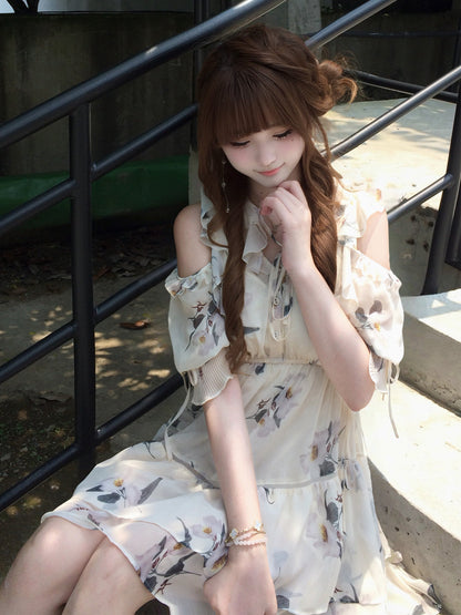 フレンチ・インクフローラルミニワンピース