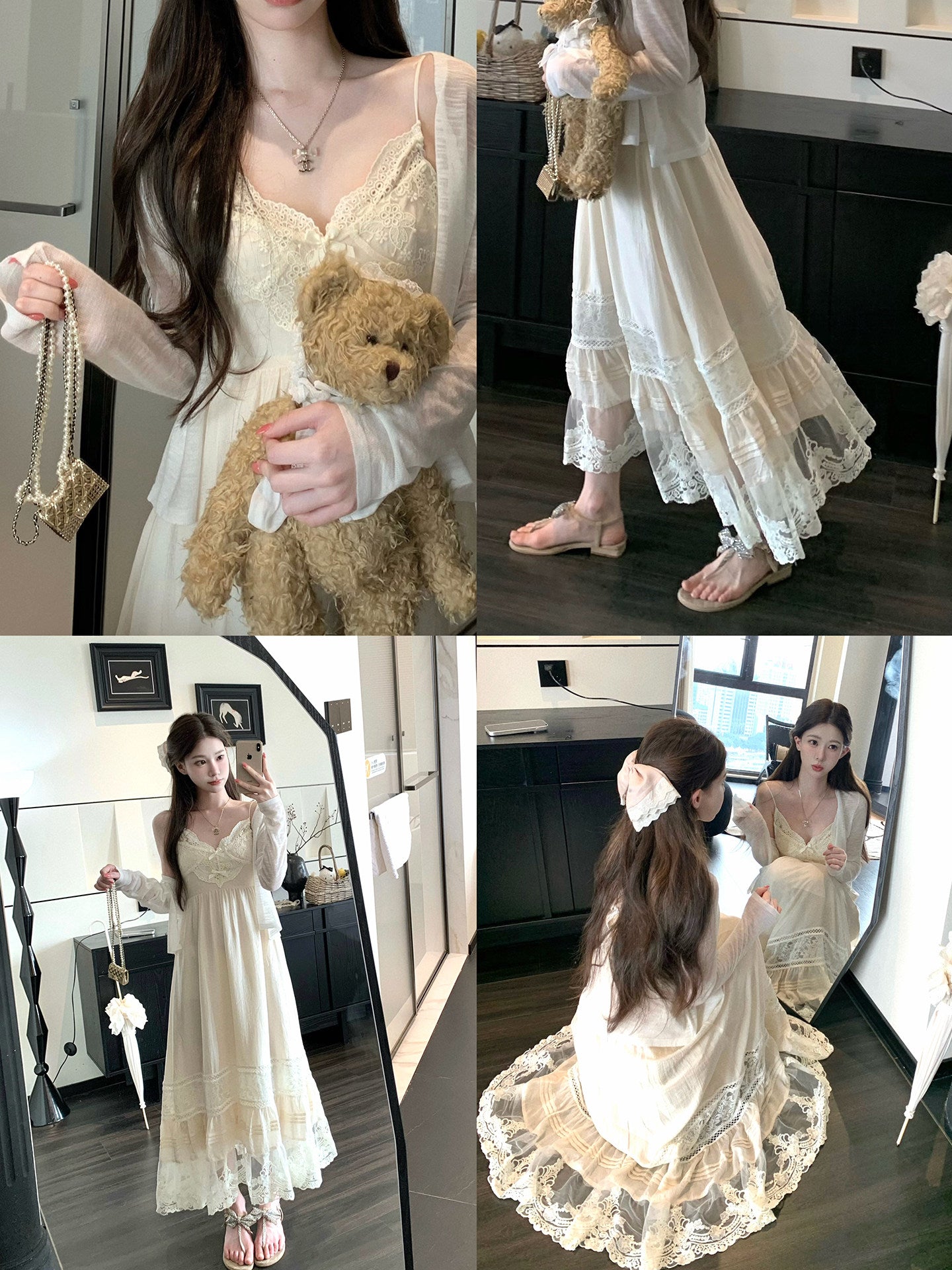 フェアリーレース・ロングキャミワンピ