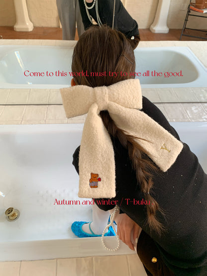 ブークレエンブロイダリー ビッグリボンヘアクリップ