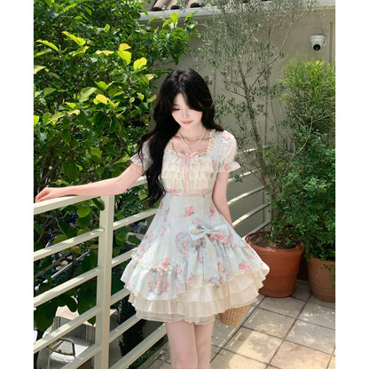 フォグブルーローズ・ティアードプリンセスドレス