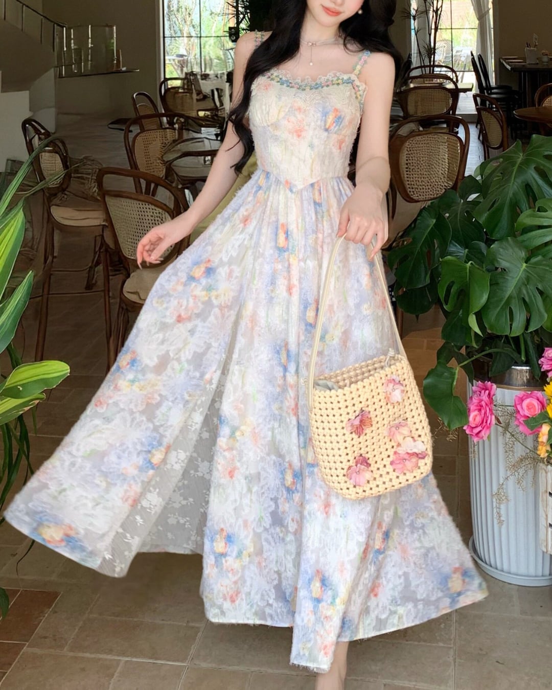サンセットフローラ・キャミソールロングドレス