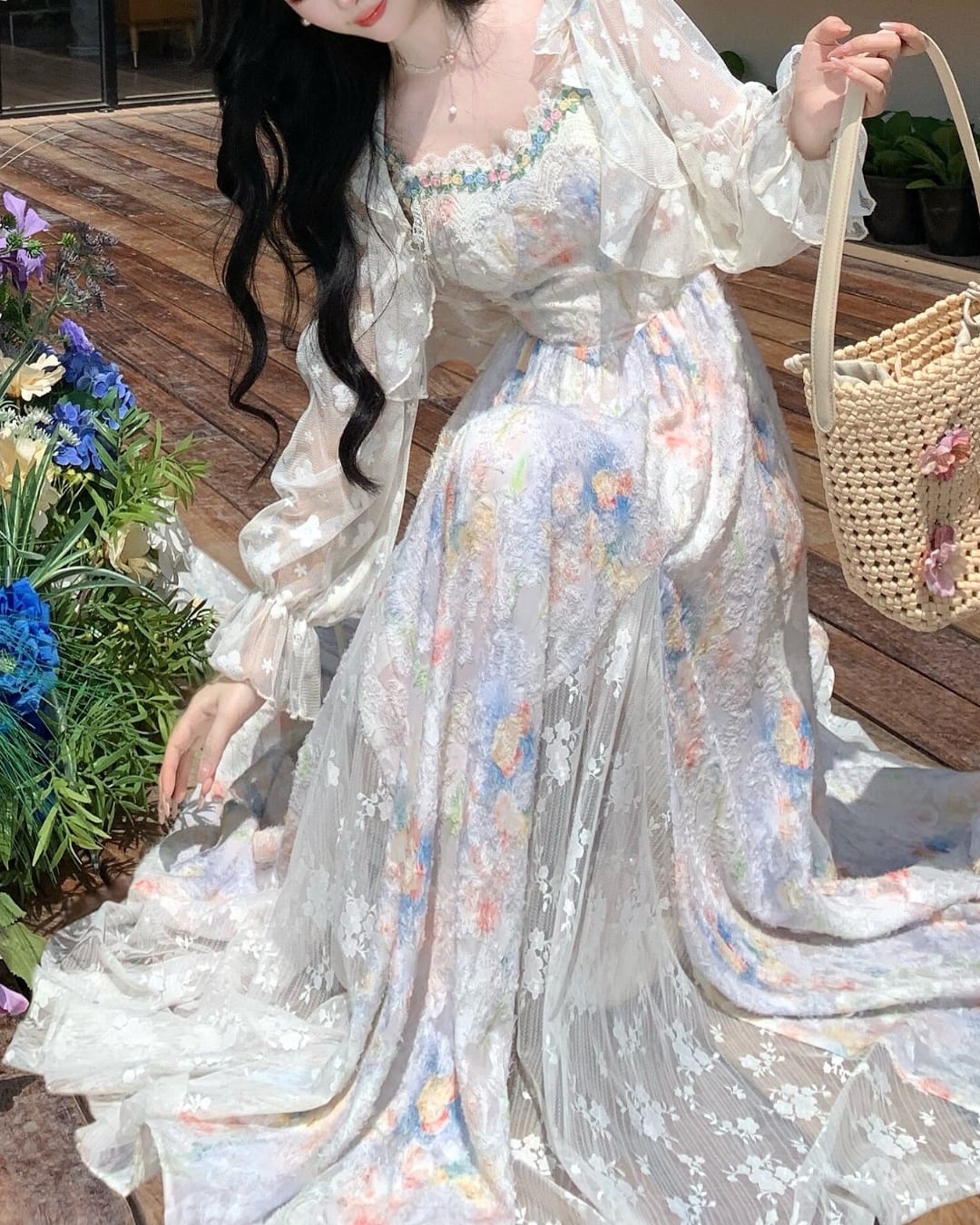 サンセットフローラ・キャミソールロングドレス