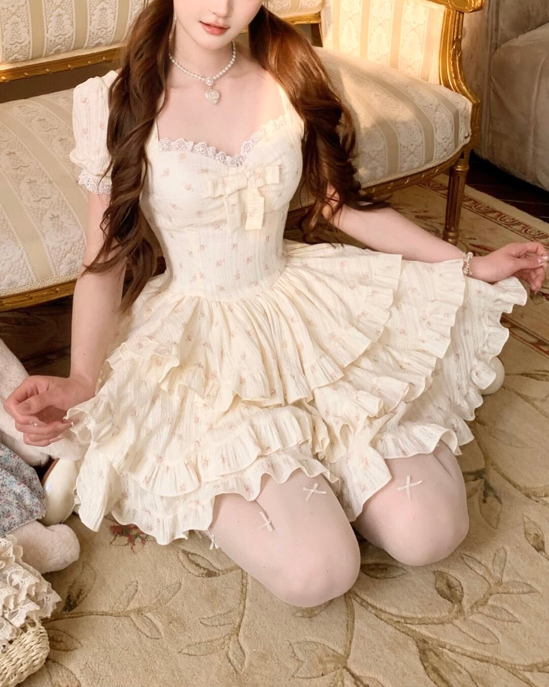 アフタヌーンティー・フローラルティアードドレス