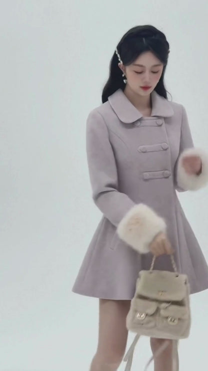 ペールパープル・ファーコンビコート
